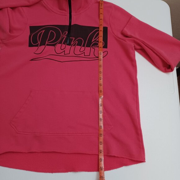 Women's Victoria's Secret Pink 3/4 Zipper Pull Over‎ w/ Kangaroo Pocket Size Med - Picture 4 of 8